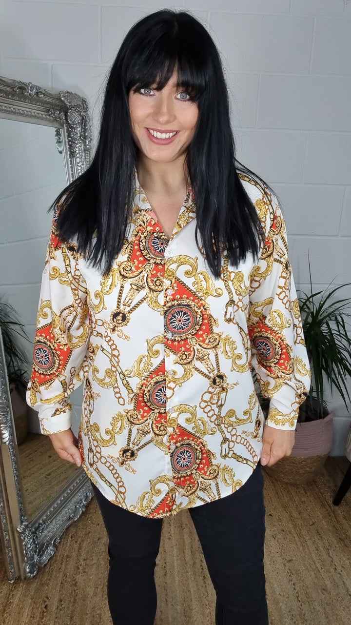 Kourtney Baroque Shirt - White