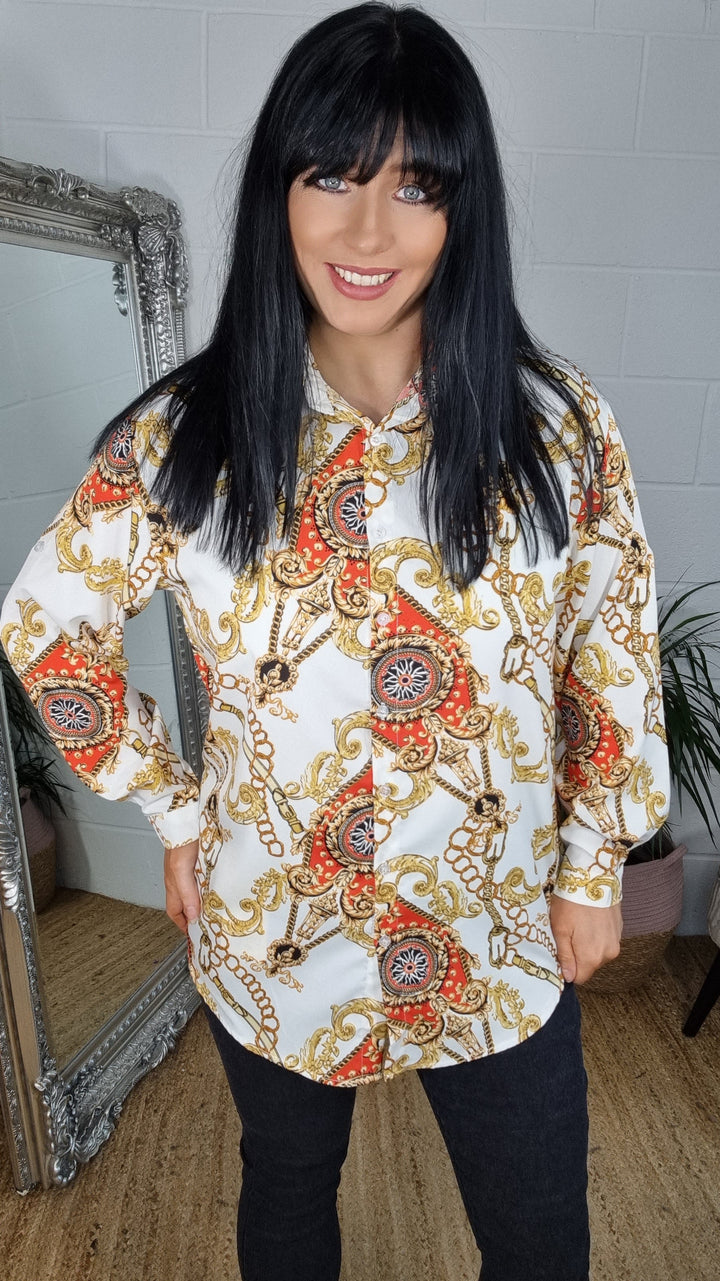 Kourtney Baroque Shirt - White