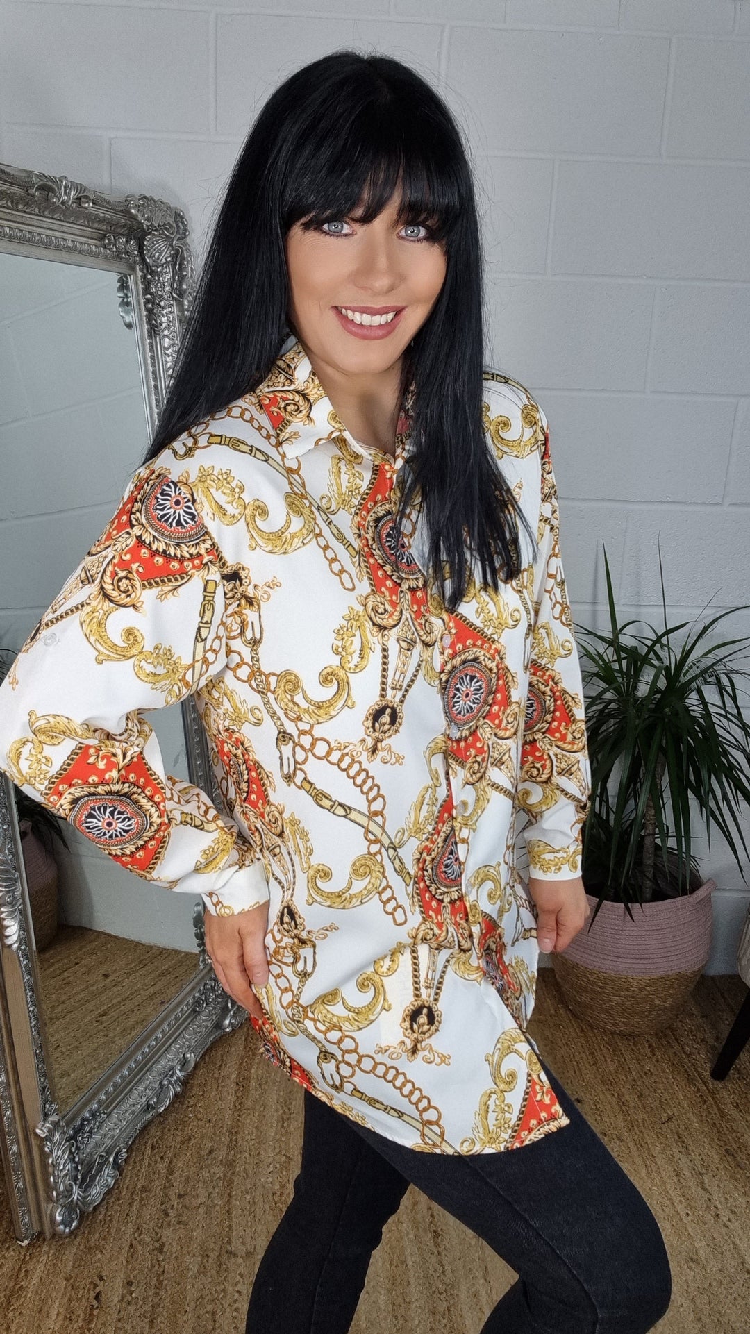 Kourtney Baroque Shirt - White