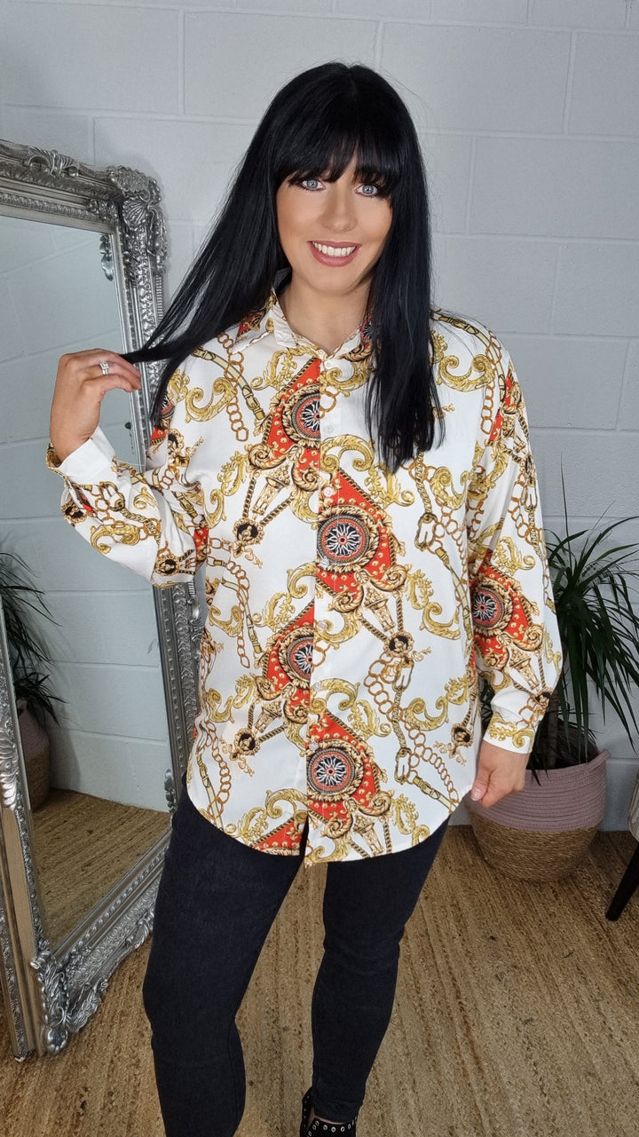 Kourtney Baroque Shirt - White