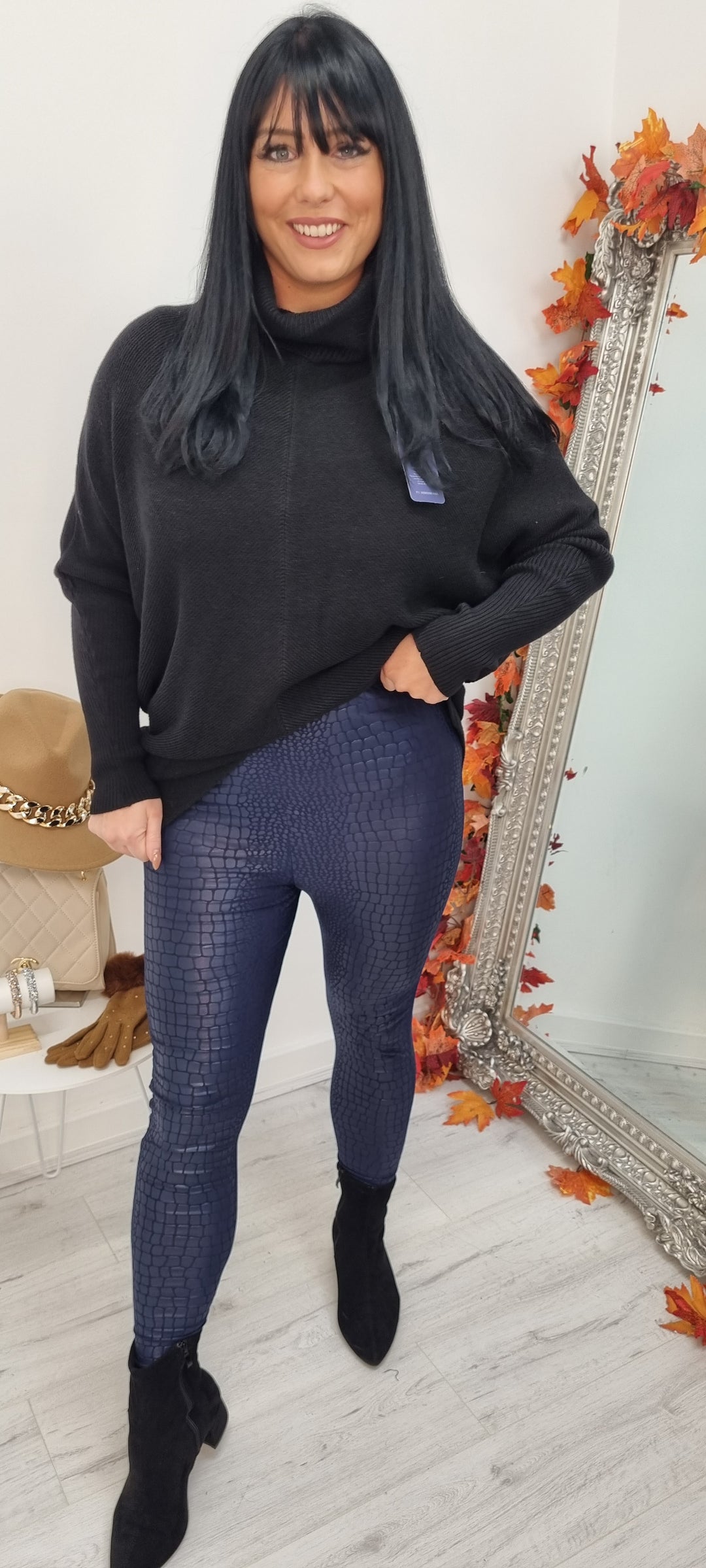 Mock Croc Leather Look Leggings