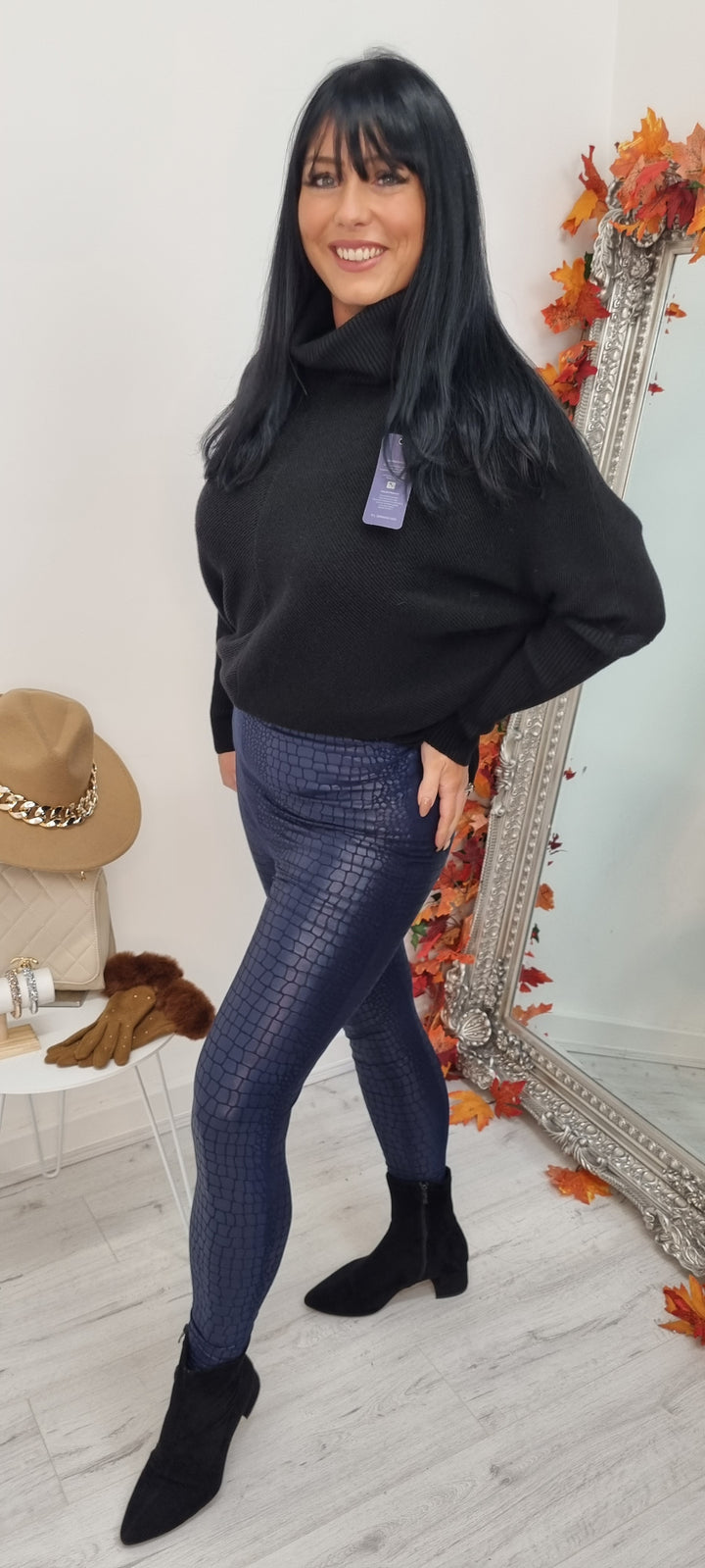 Mock Croc Leather Look Leggings