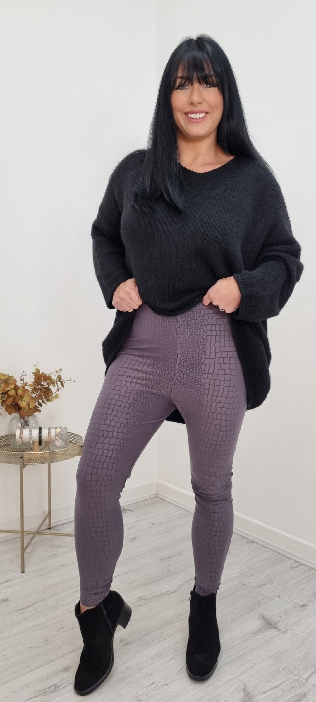 Mock Croc Leather Look Leggings