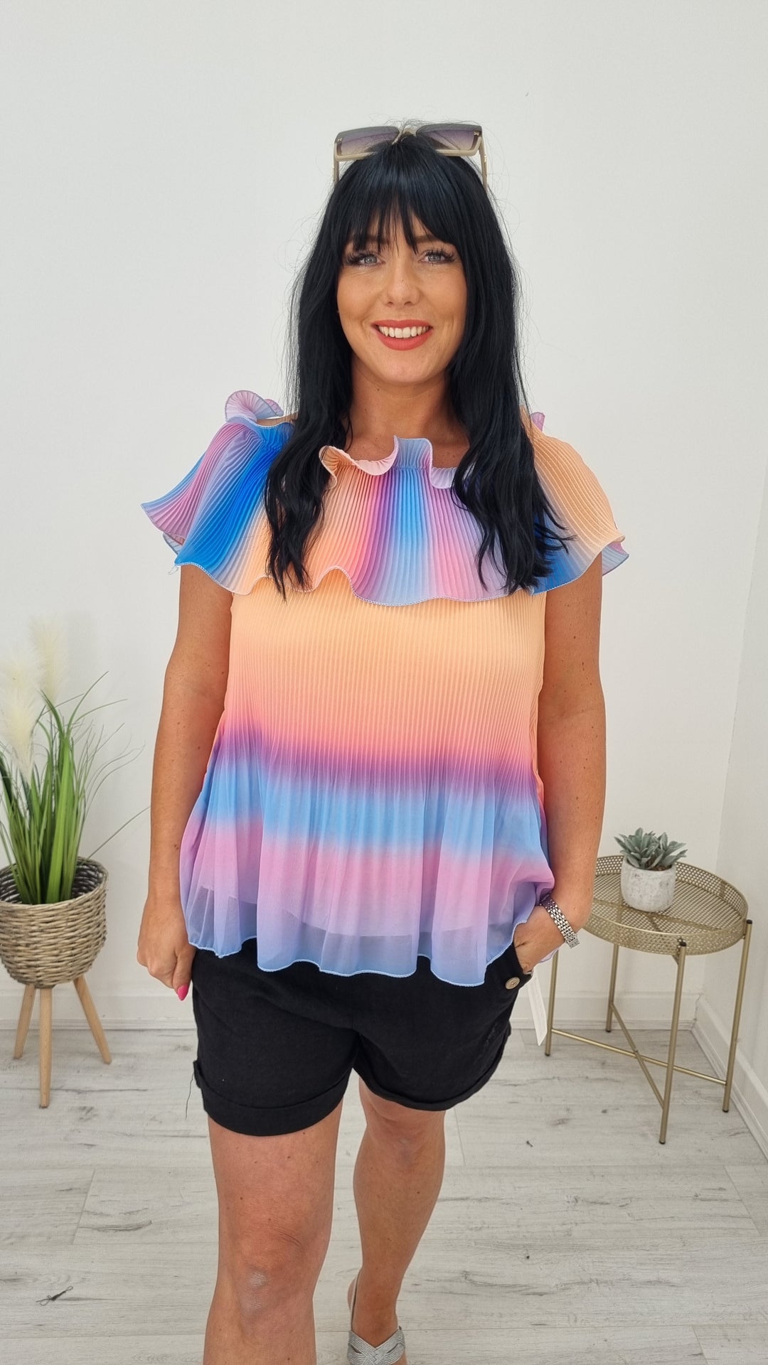 Polly Pleated Bardot Top - Choose your Colour