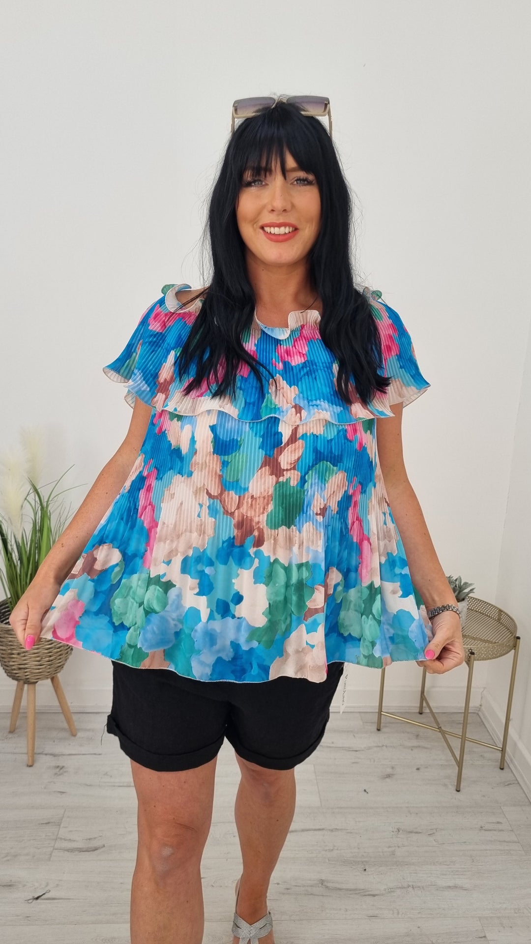 Polly Pleated Bardot Top - Choose your Colour