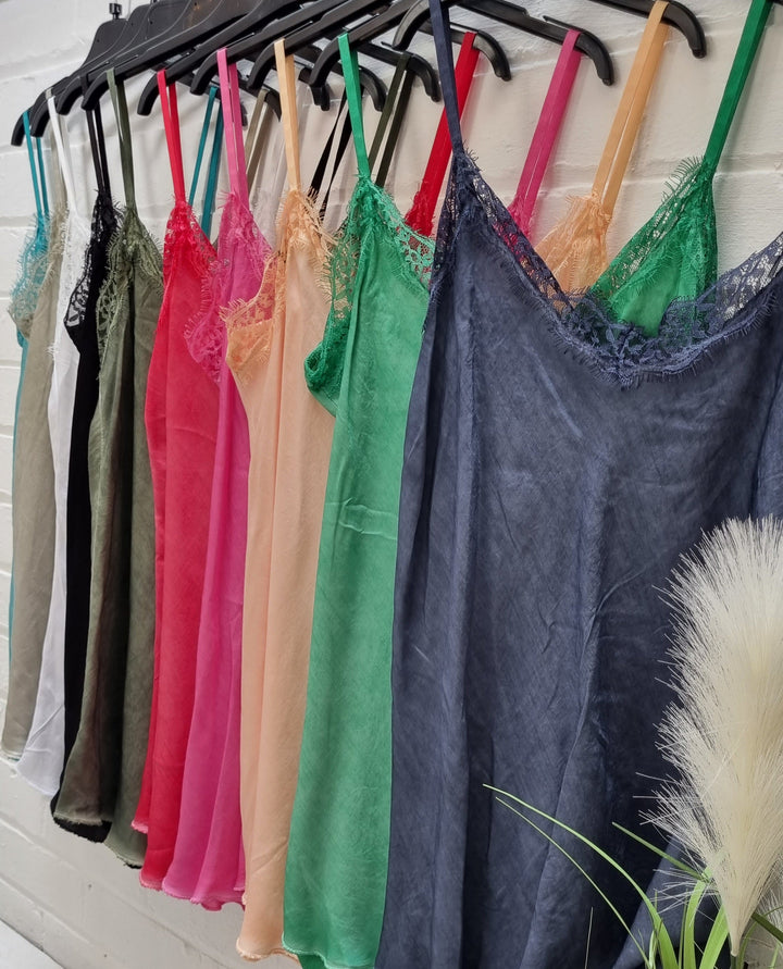 Silky Sateen Cami Tops - (choose your colour)