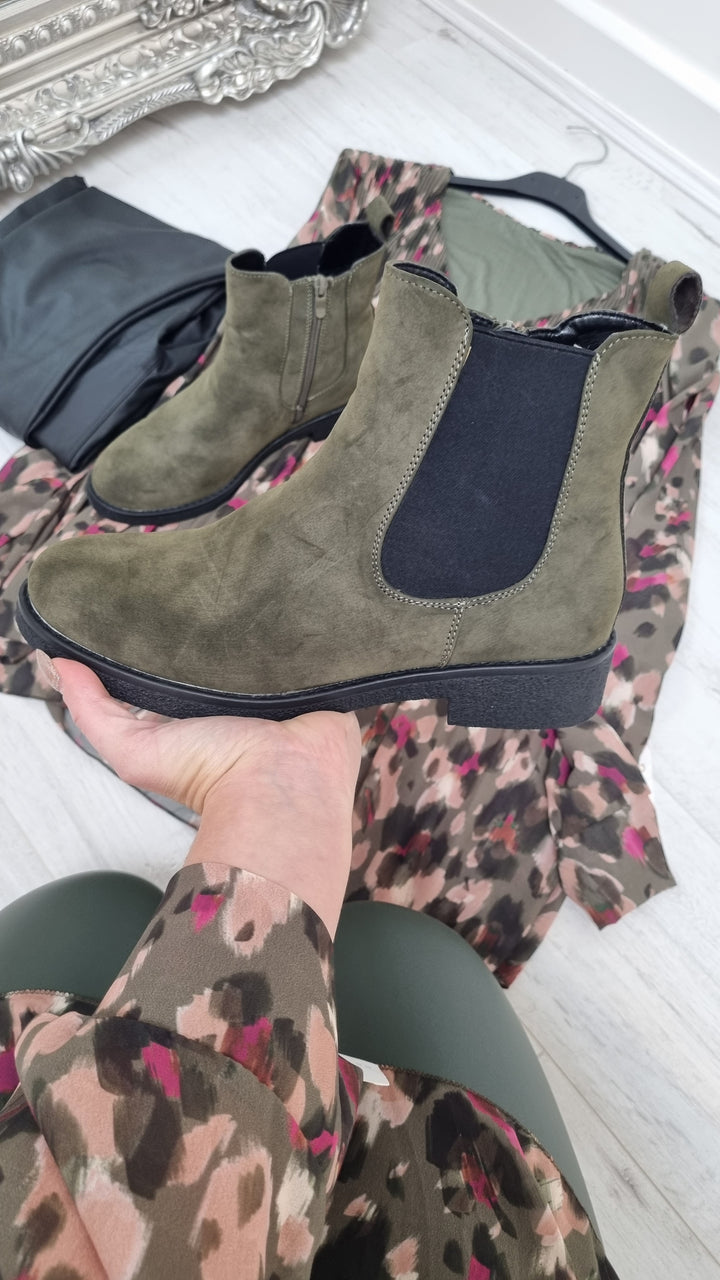 Kensington Ankle Boots - Khaki