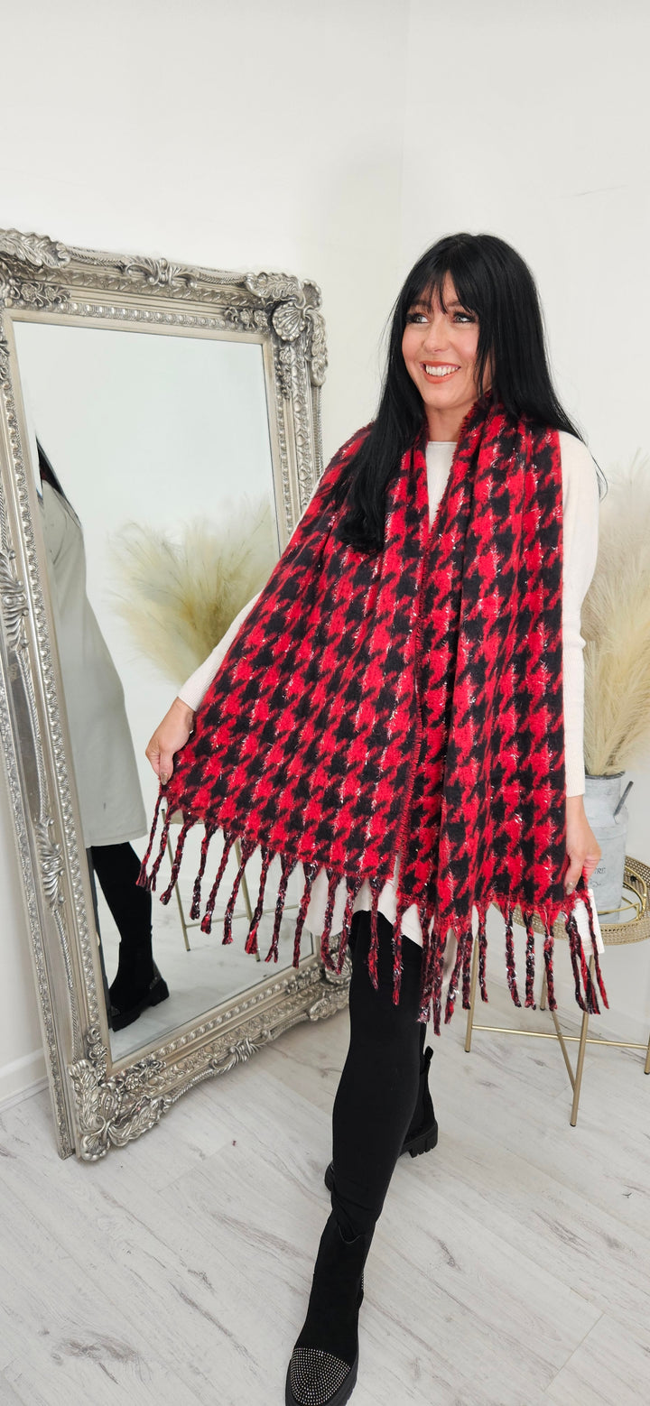 Kensington Dogtooth Tassel Scarf - Choose your colour