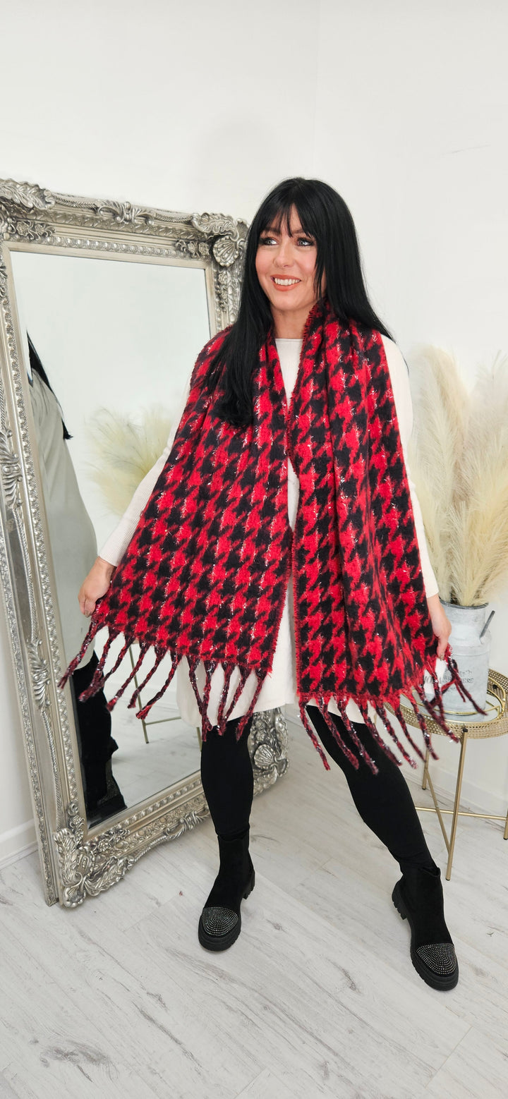 Kensington Dogtooth Tassel Scarf - Choose your colour