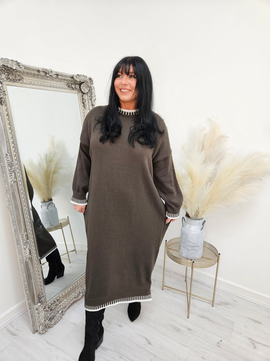 Kensington Blanket Stitch Jumper Dress (choose your colour)