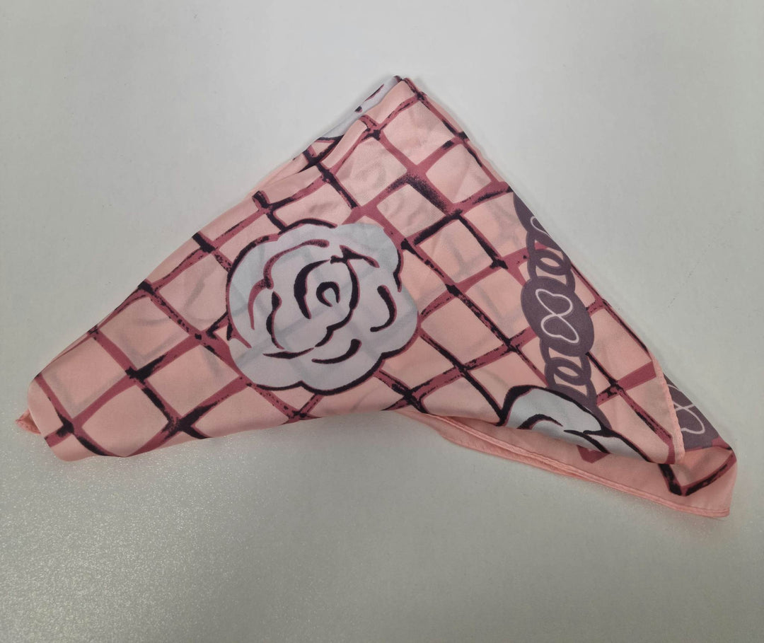 Camellia Neckerchief, Hair Tie, Bag Tie - Pink