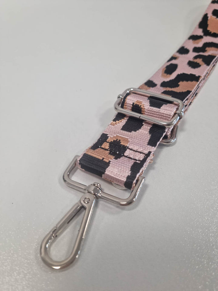 Bag Straps (Canvas) - Pink Leopard