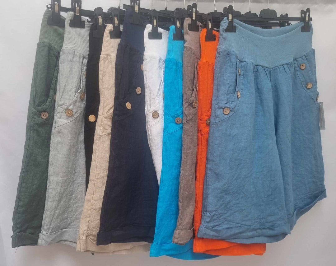 Amalfi Long Linen Shorts - (choose your Colour)