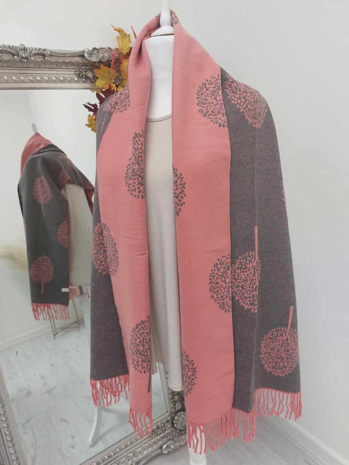 Kensington Cashmere Tree of Life Tassel Scarf - Choose your colour