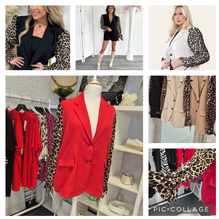 Kenya Leopard Sleeve Jackets (choose your Colour & Size)