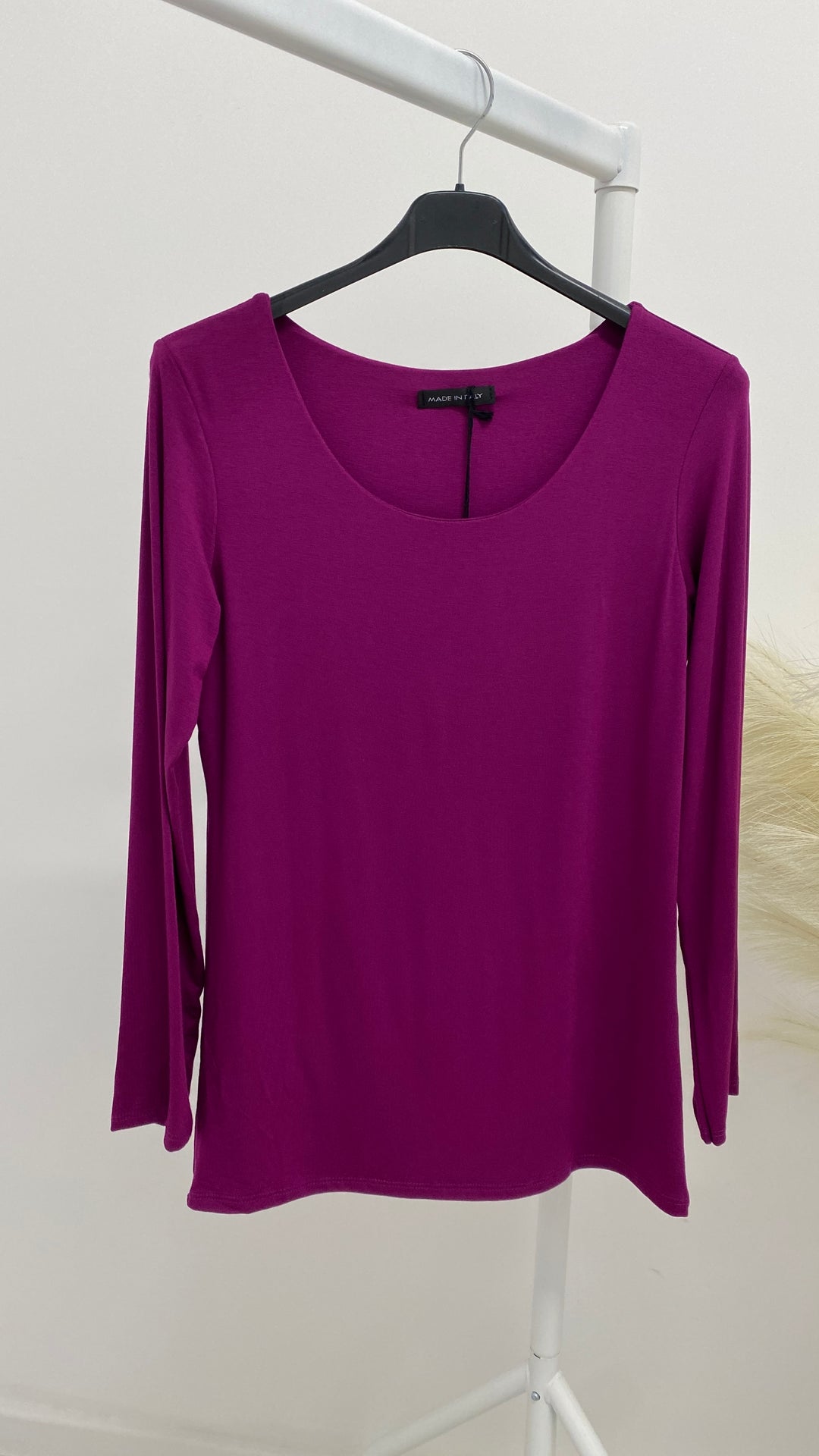 Double Layered Long Sleeve Tops - Magenta