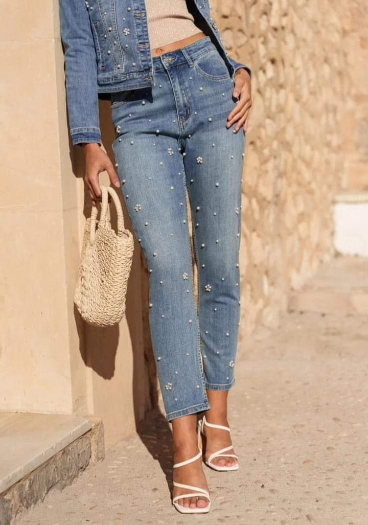 Daisy Pearl Straight Leg Jeans - Mid Denim (All Sizes)