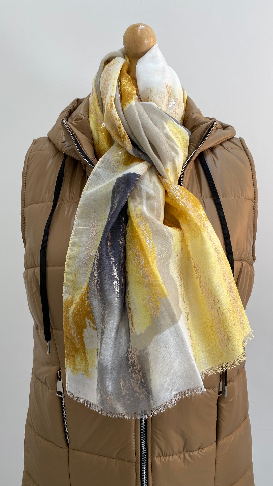 Abstract Sparkly Scarf - Gold