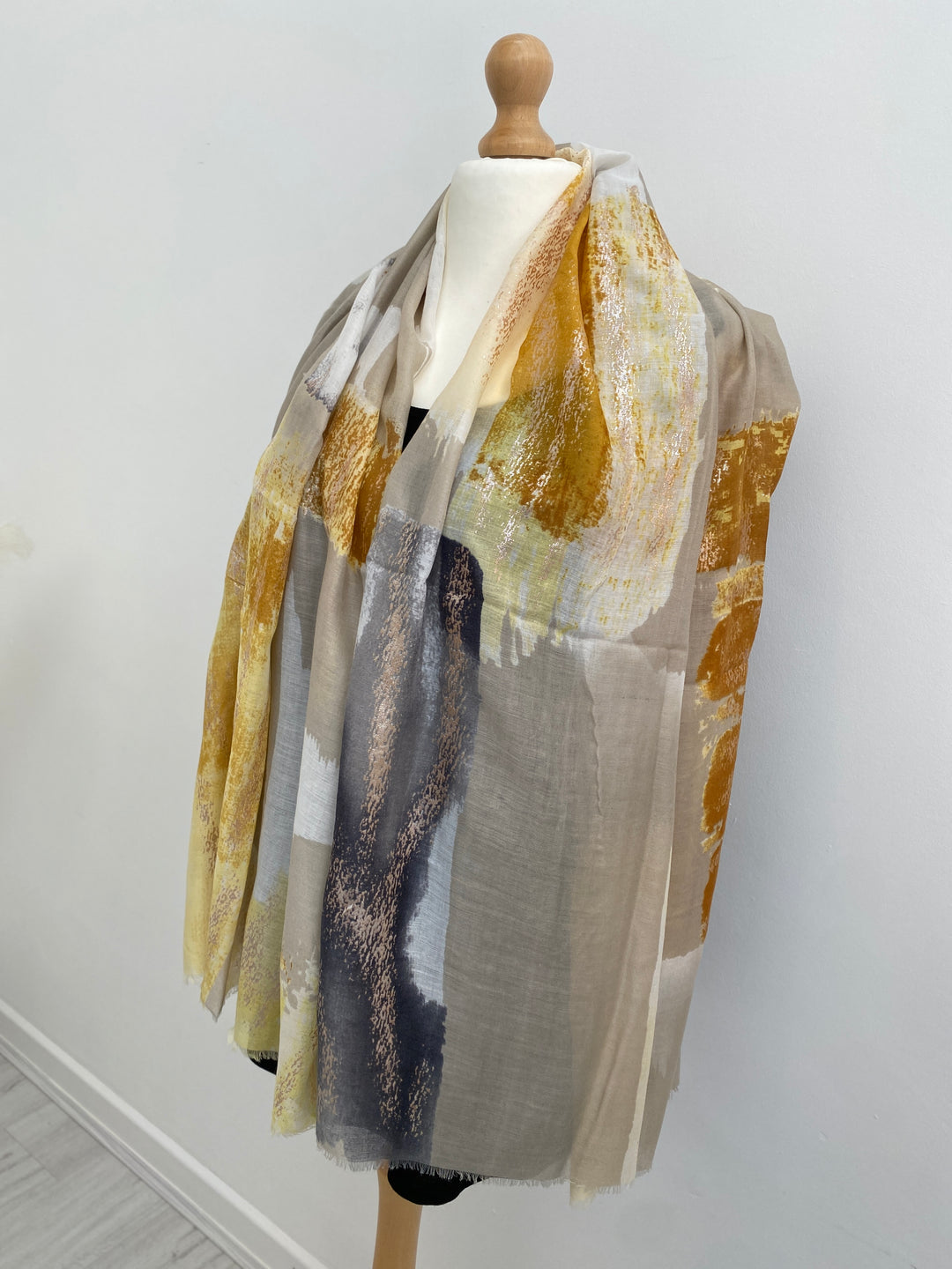 Abstract Sparkly Scarf - Gold