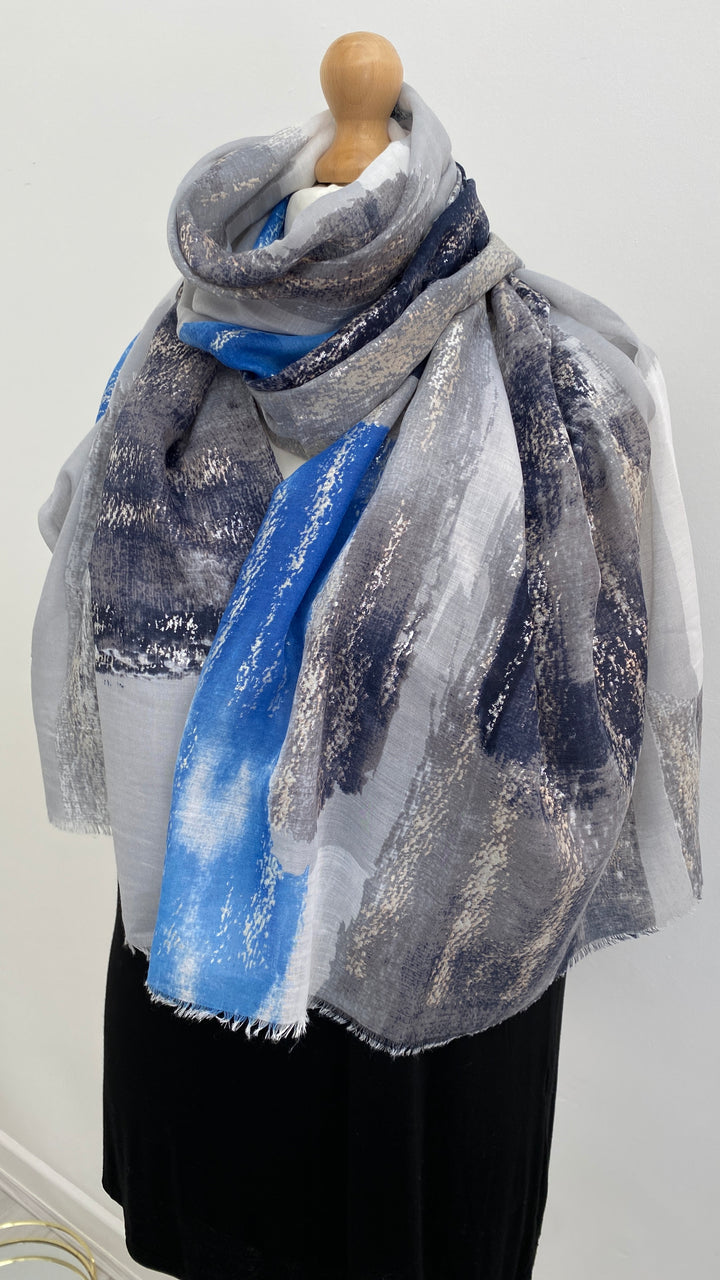 Abstract Sparkly Scarf - Silver