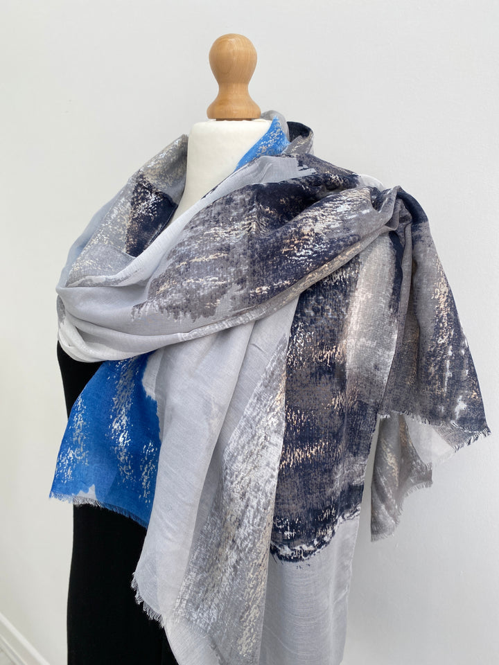 Abstract Sparkly Scarf - Silver