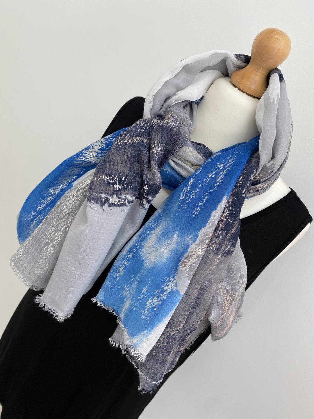 Abstract Sparkly Scarf - Silver