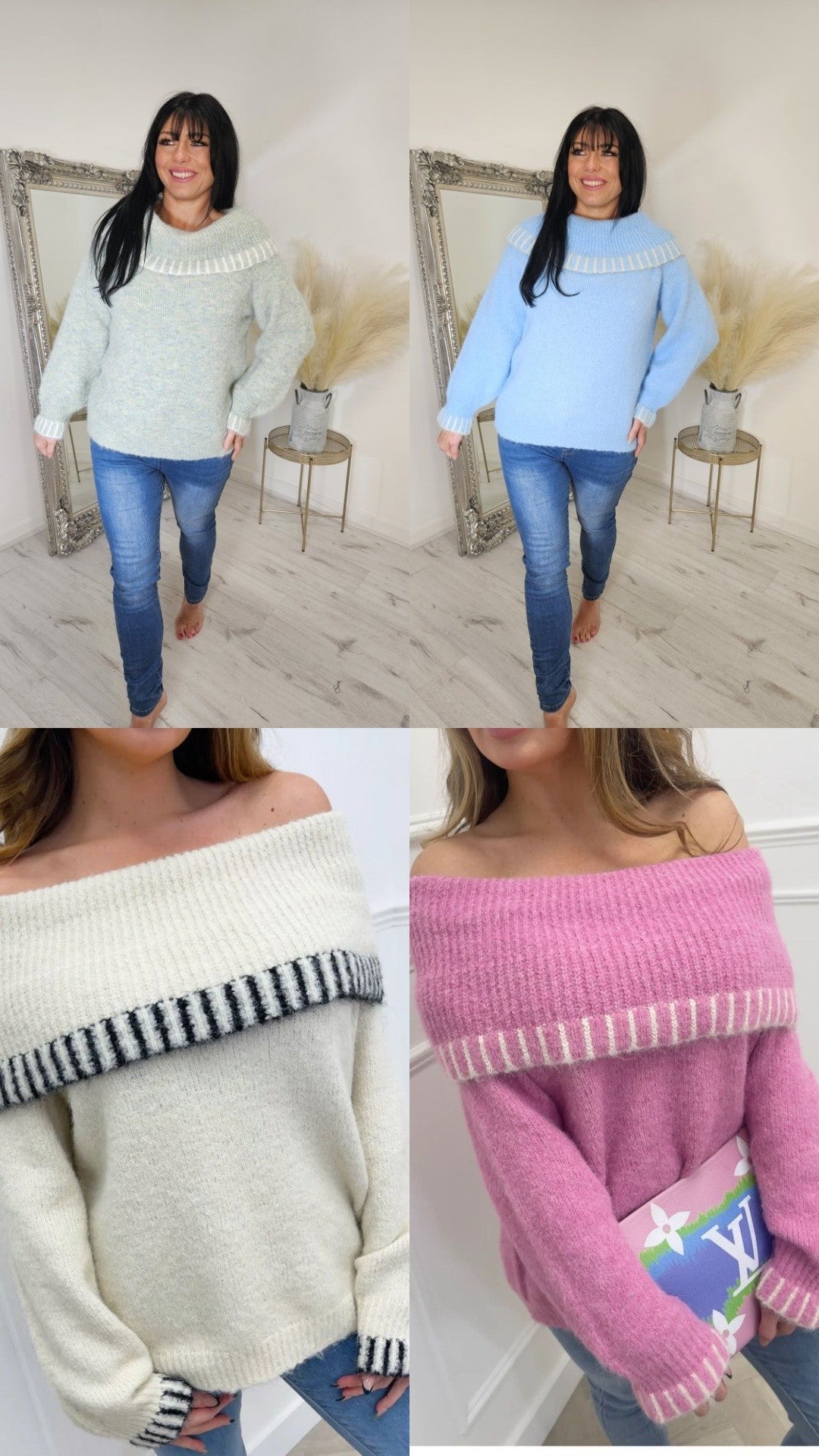 Selina Off The Shoulder Jumper - (choose your Colour)