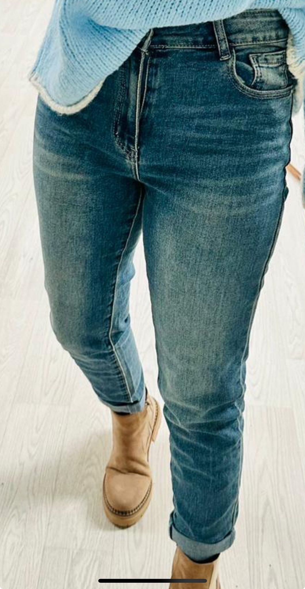 Sara Mom Jeans Stonewashed Mid Denim - (choose your Size)