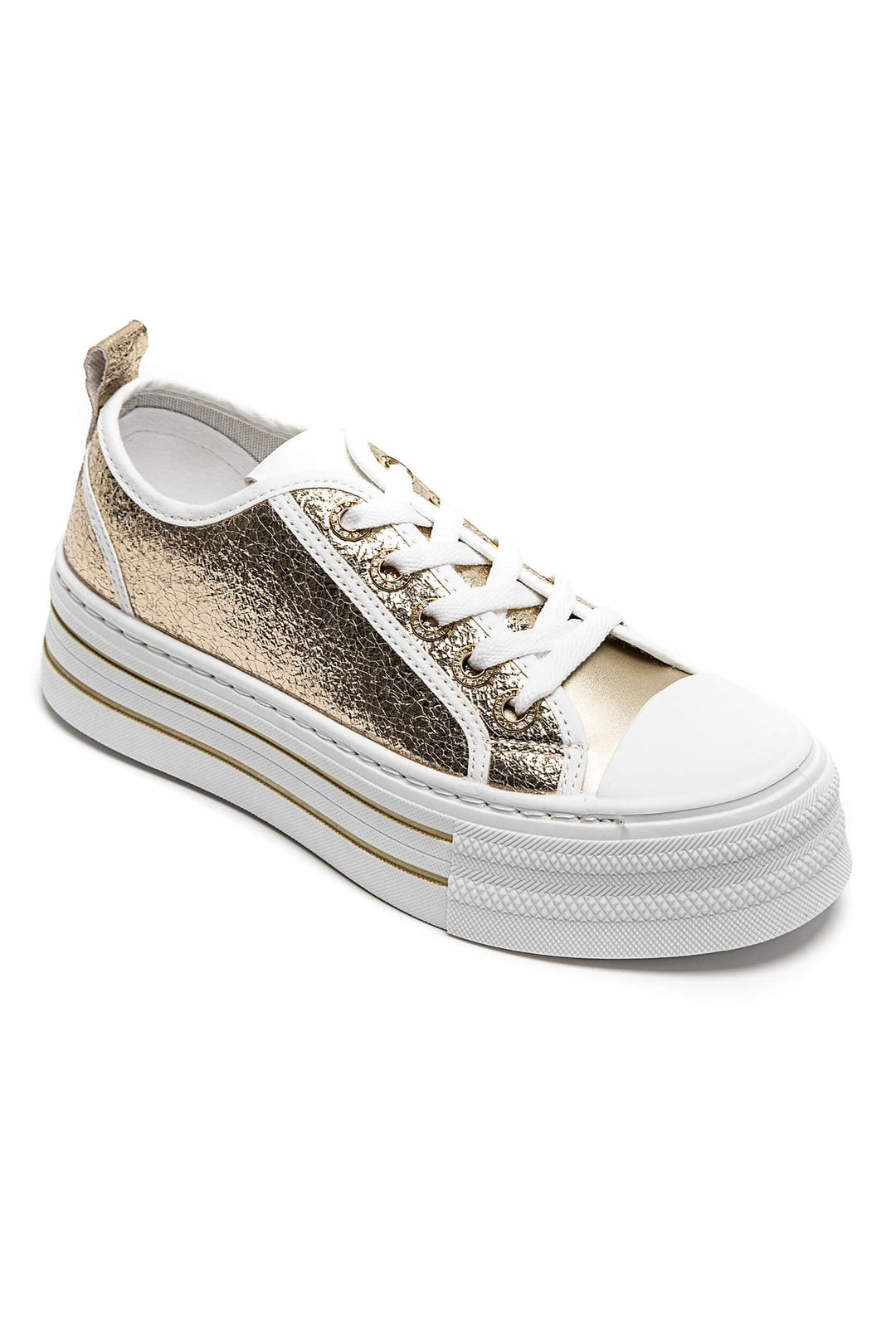 Ibiza Flatform Trainers - Gold