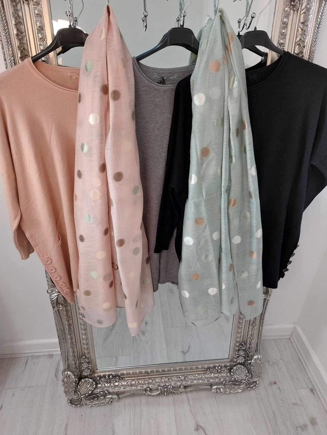 Silk Semi Sheer Polka Dot Scarf - choose your colour