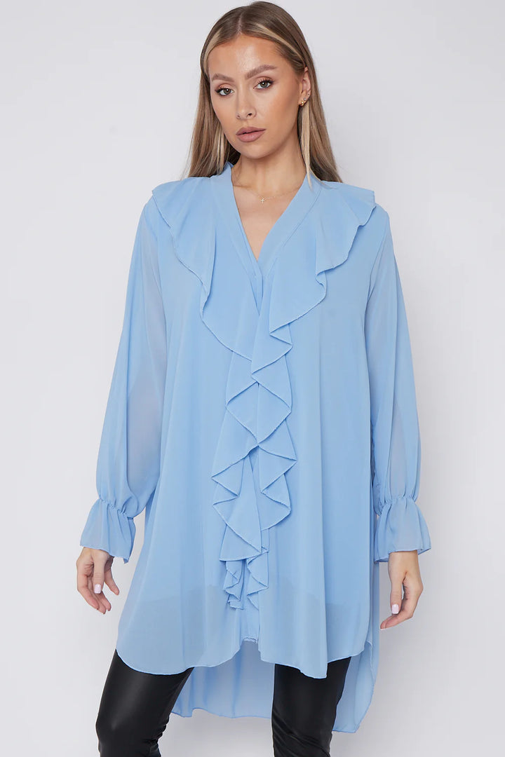 Alexia Ruffled Blouse - Blue