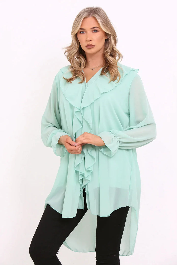 Alexia Ruffled Blouse - Mint