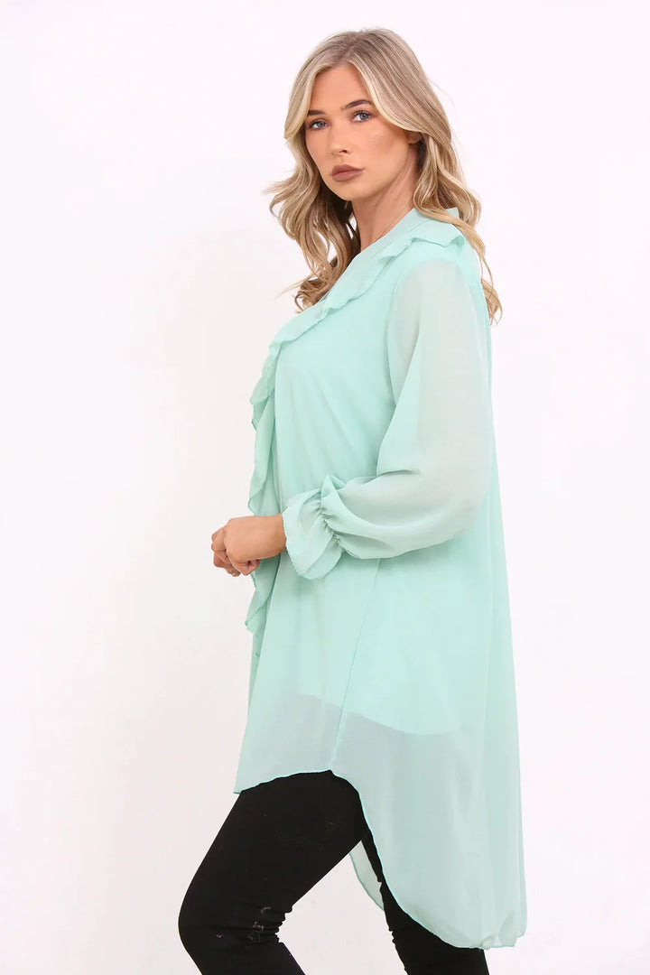 Alexia Ruffled Blouse - Mint