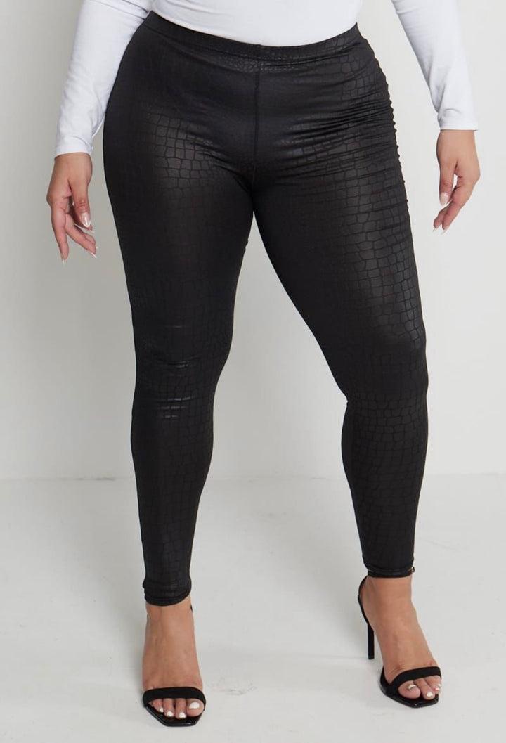 Mock Croc Leather Look Leggings