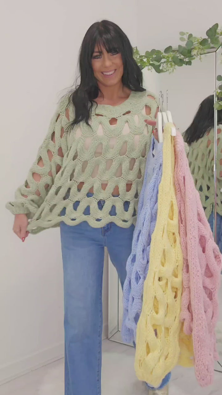 Melissa Oversized Crochet Jumper - (choose your Colour)