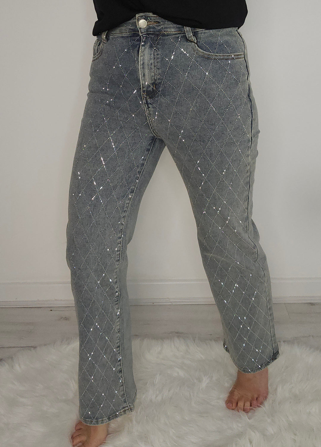 Kelly Diamante/Crystal Jeans - Stonewashed (choose your Size)