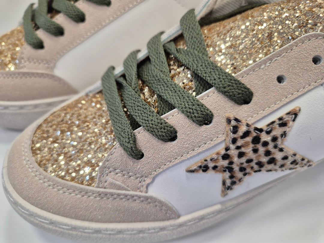 Leopard Trainers - Khaki