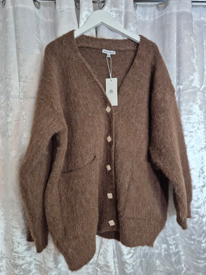 Bethany Oversized Brushed Boxy Cardigan - (choose your Colour)