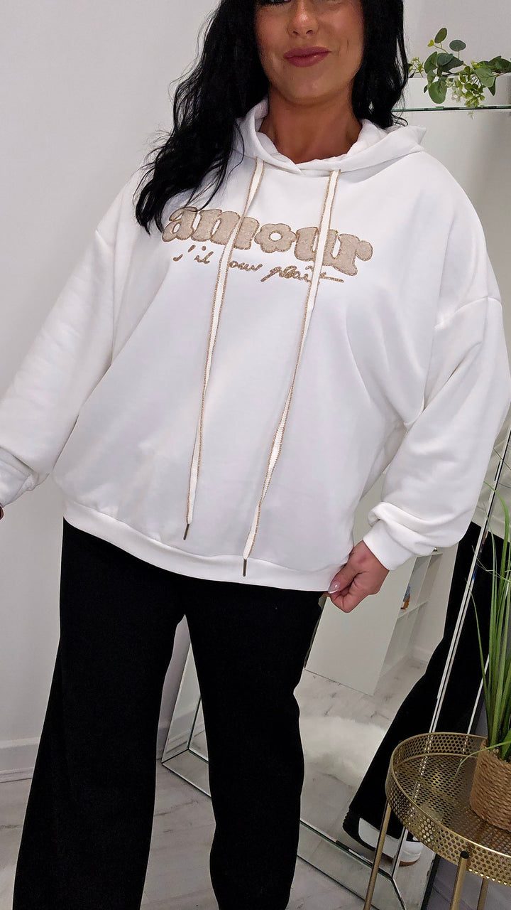 Amour Hoodie - White/Gold