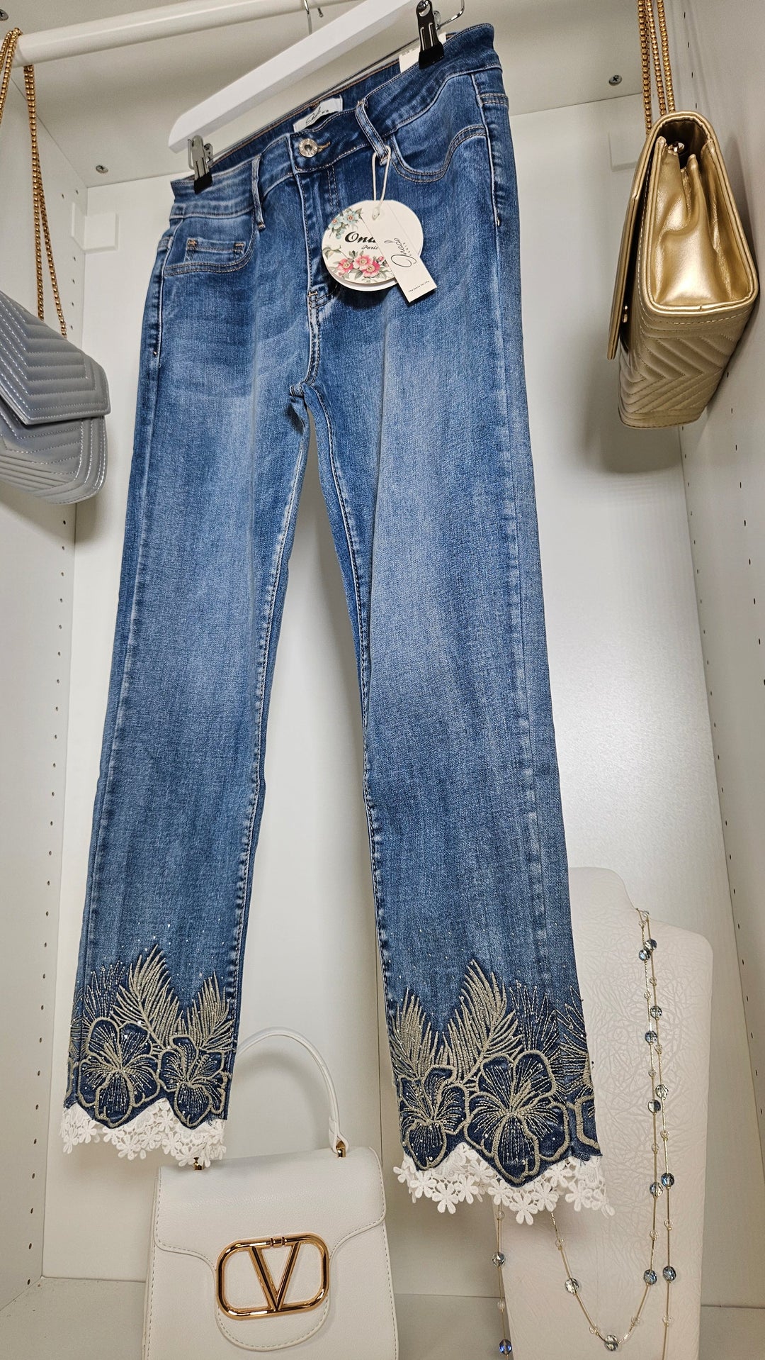 Crystal & Lace Jeans - Stonewashed (All Sizes)