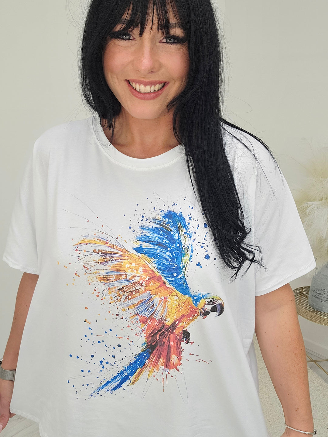 Parrot Tee Shirt (Curvy) - White