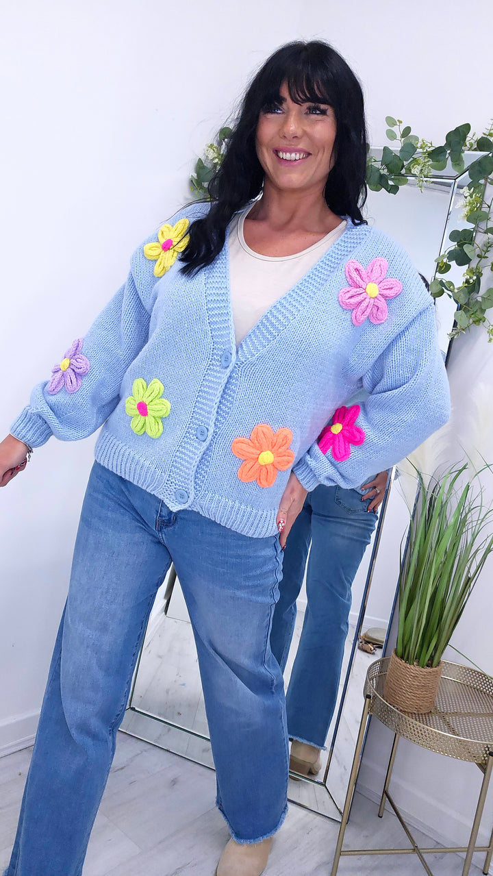 Daisy Cardigan - Blue (choose your Size)