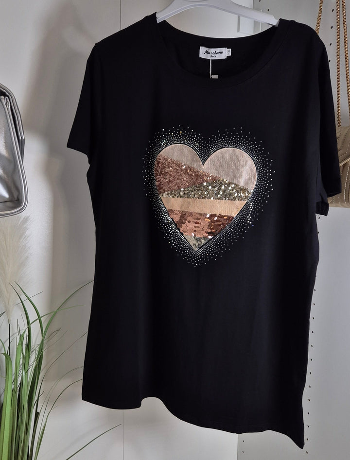 HEART Tee Shirt - Black