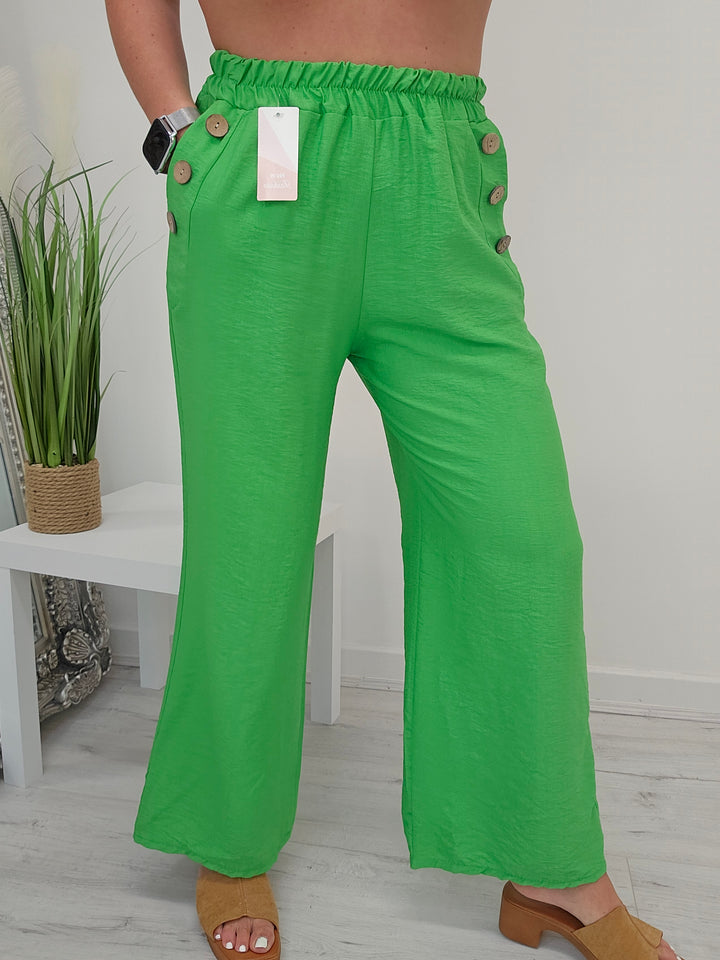 Candice Wide Leg Pants - Lime