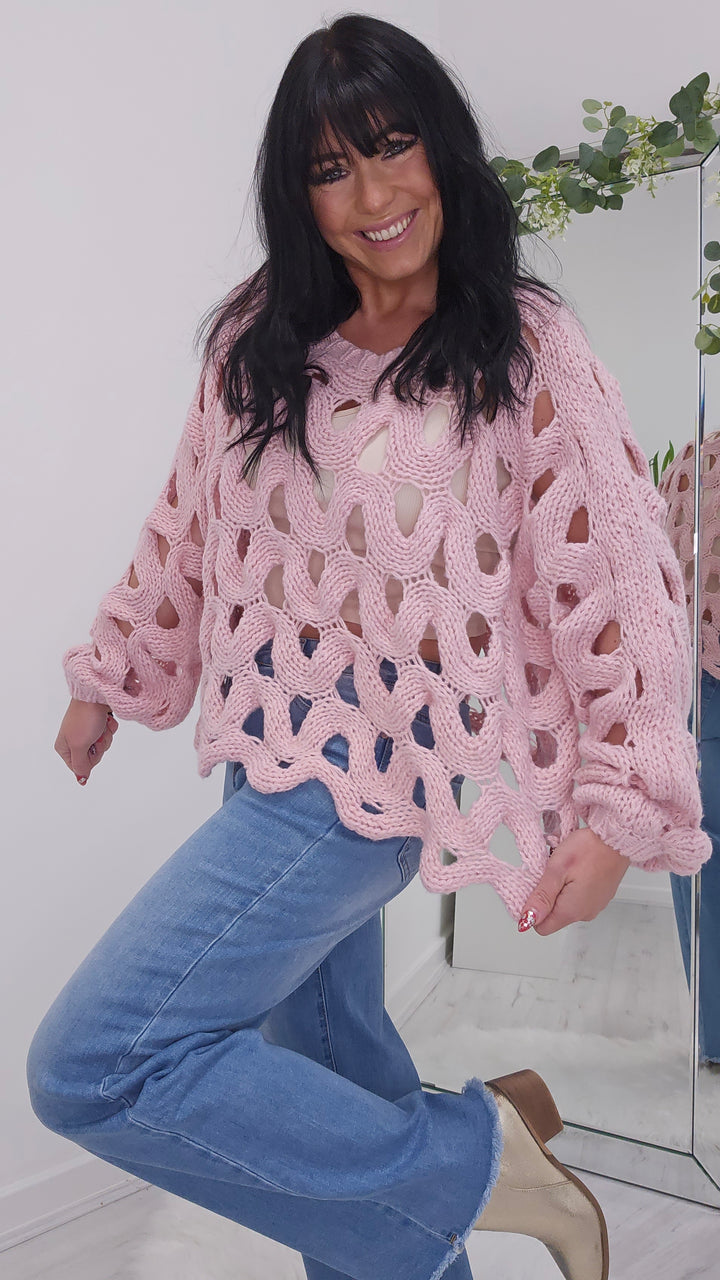 Melissa Oversized Crochet Jumper - (choose your Colour)