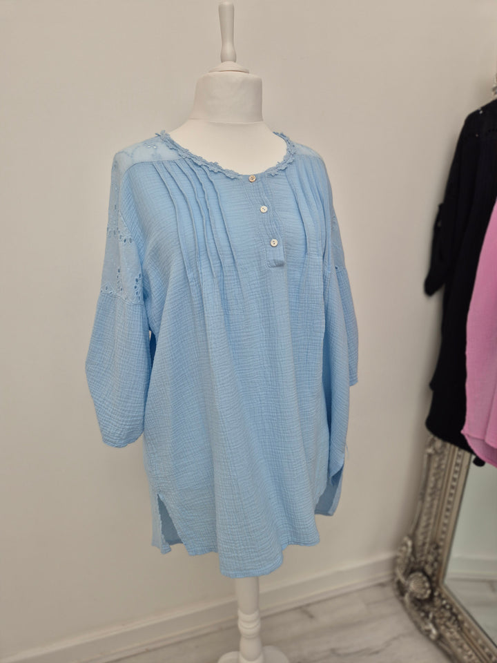 Daisy Cheesecloth (Waffle) Tunic Top - (choose your colour)