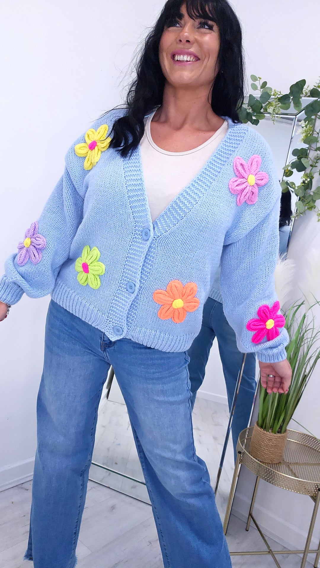 Daisy Cardigan - Blue (choose your Size)