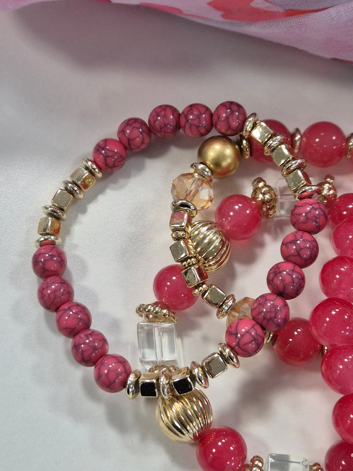 Stacker Bracelets - Pink