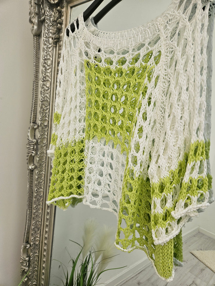 Ibiza Crochet Top - White/Lime