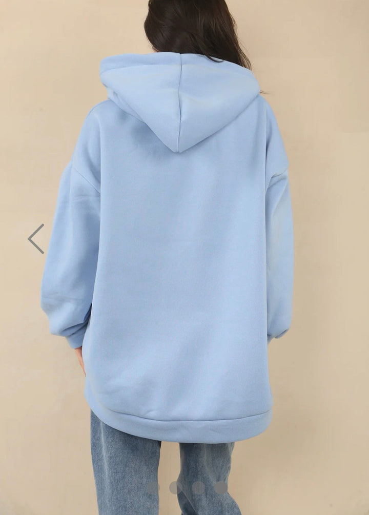 Soho NYC Sweat Hoodie (Curvy) - Blue